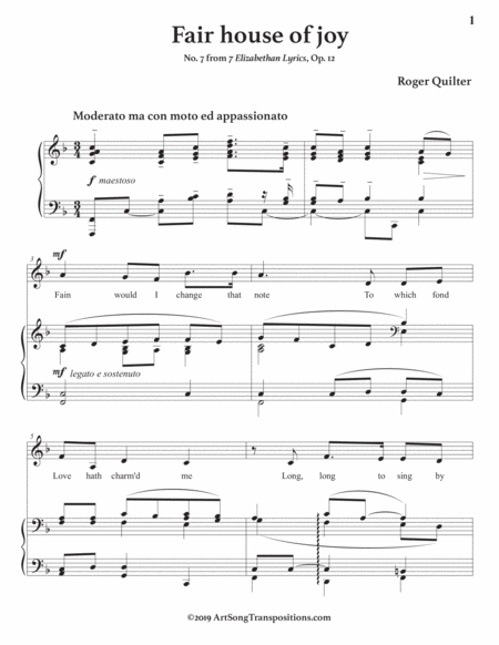Fair House Of Joy Op 12 No 7 Transposed To F Major Page 2