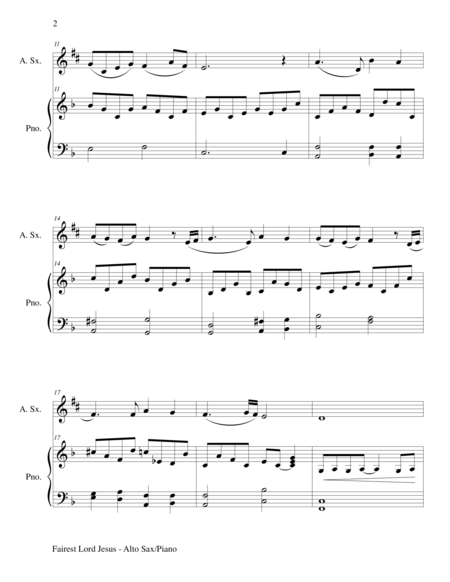 Fairest Lord Jesus Alto Sax Piano And Sax Part Page 2