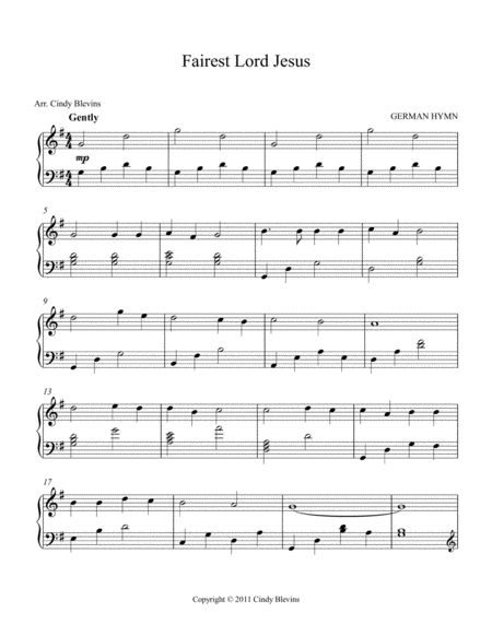 Fairest Lord Jesus Arranged For Piano Solo Page 2