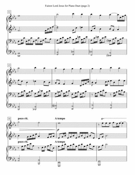 Fairest Lord Jesus For Piano Duet Page 2