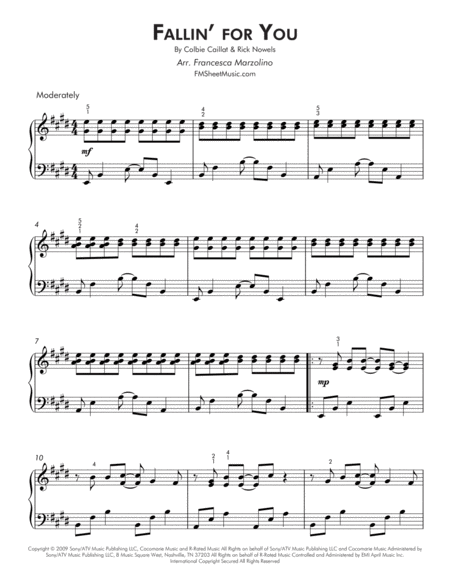 Fallin For You Intermediate Piano Page 2