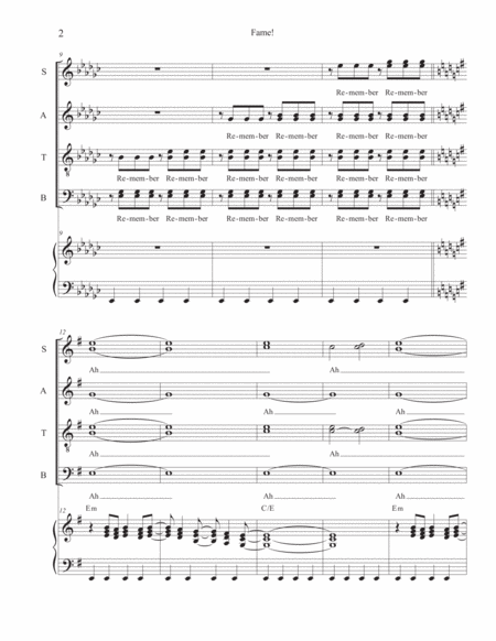 Fame By Irene Cara Satb With Piano Arranged By Sarah Jaysmith Page 2