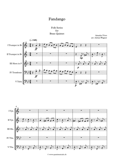 Fandango Amadeo Vives Brass Quintet Arr Adrian Wagner Page 2