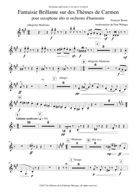 Fantaisie Brillante Sur Des Thmes De Carmen For Alto Saxophone And Concert Band Bb Trumpet 2 Part Page 2