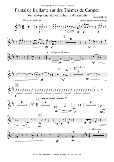 Fantaisie Brillante Sur Des Thmes De Carmen For Alto Saxophone And Concert Band F Horn 1 Part Page 2