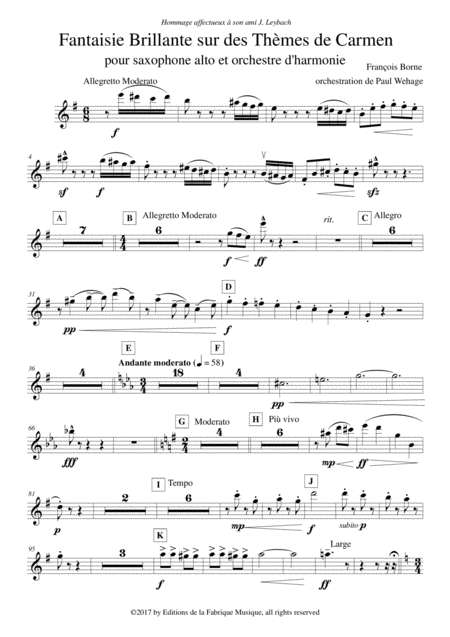 Fantaisie Brillante Sur Des Thmes De Carmen For Alto Saxophone And Concert Band Piccolo Part Page 2