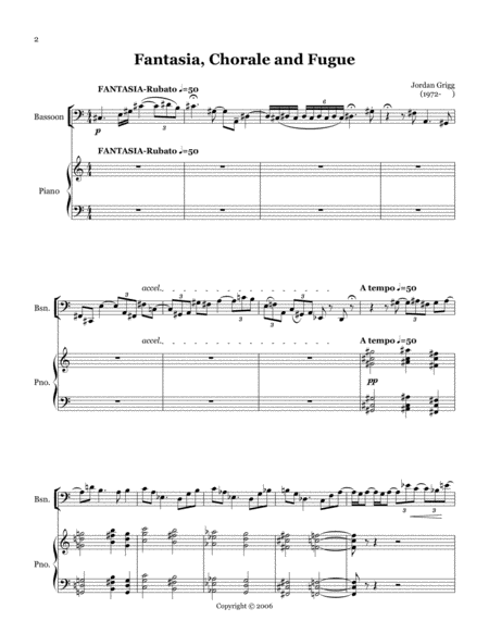 Fantasia Chorale And Fugue For Bassoon And Piano Page 2