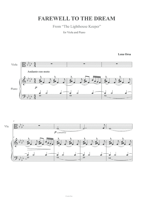 Farewell To The Dream From The Music To The Film The Lighthouse Keeper For Viola Piano Page 2