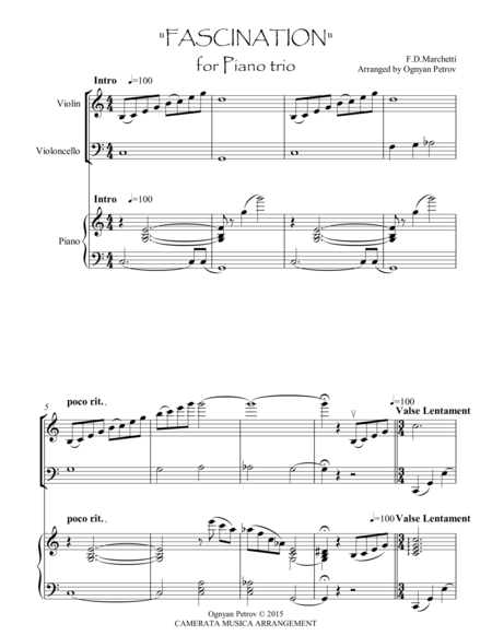 Fascination Waltz Arranged For Piano Trio Page 2