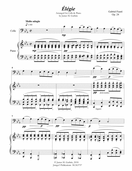 Faur Lgie Op 24 For Cello Piano Page 2