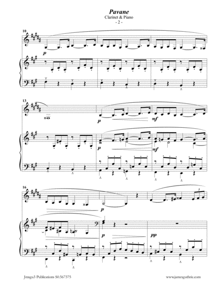 Faur Pavane Op 50 For Clarinet Piano Page 2