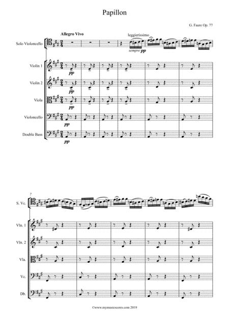 Faure Papillon Op 77 For Cello And String Orchestra Page 2