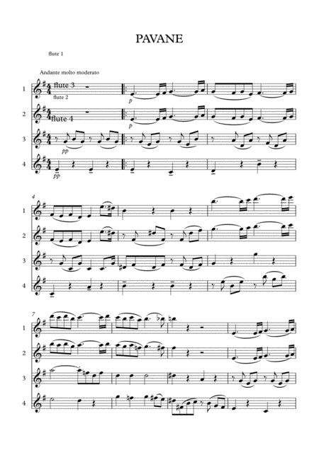 Faure Pavane For 4 Flutes Page 2