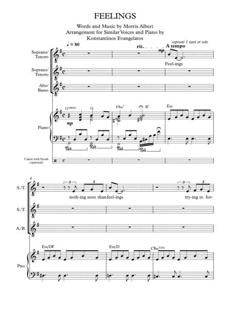 Feelings Ssa Or Ttb Piano Page 2