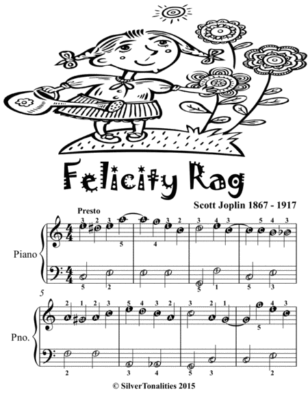 Felicity Rag Easiest Piano Sheet Music For Beginner Pianists Tadpole Edition Page 2