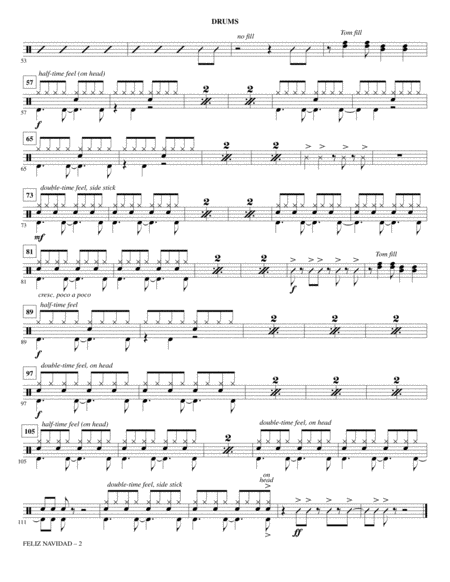 Feliz Navidad Arr Paul Langford Drums Page 2