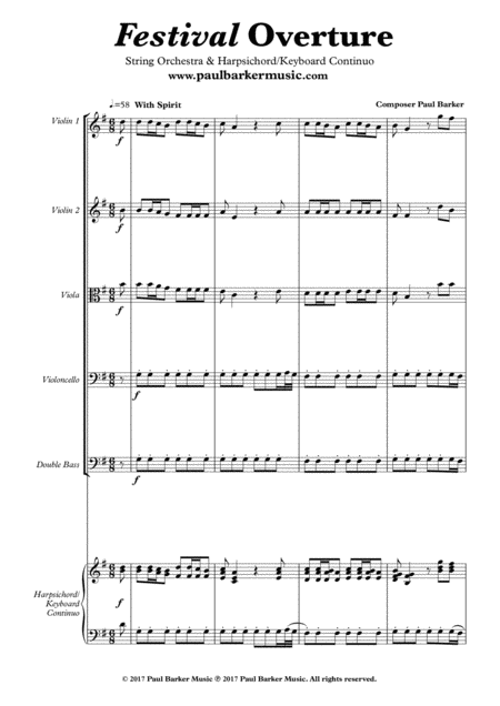 Festival Overture Score Parts Page 2