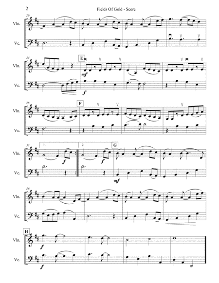 Fields Of Gold For Violin And Cello Page 2