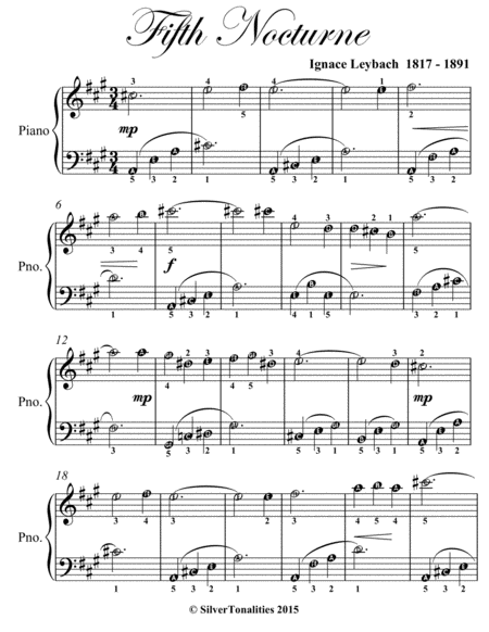 Fifth Nocturne Opus 52 Number 5 Easy Piano Sheet Music Page 2