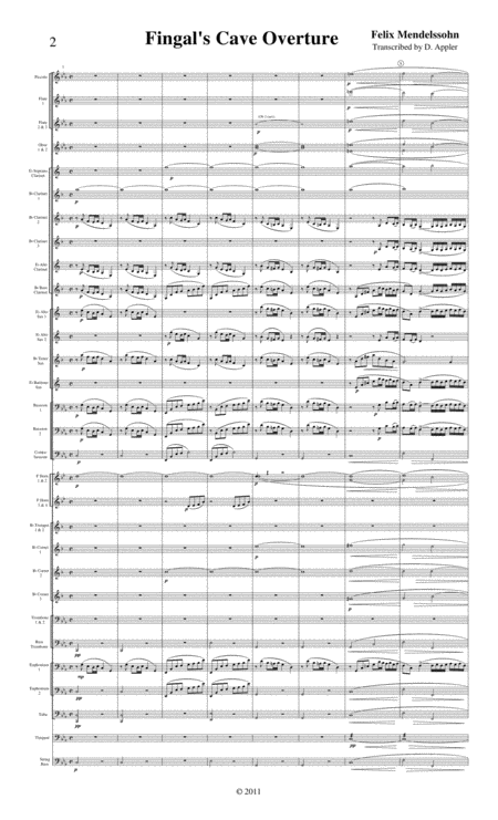 Fingals Cave Overture Score Only Page 2