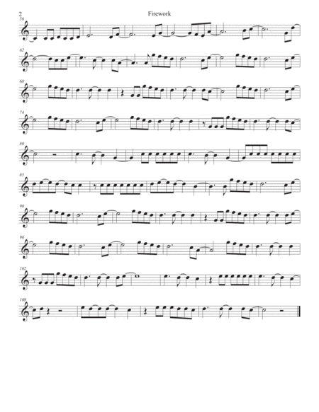 Firework Easy Key Of C Tenor Sax Page 2