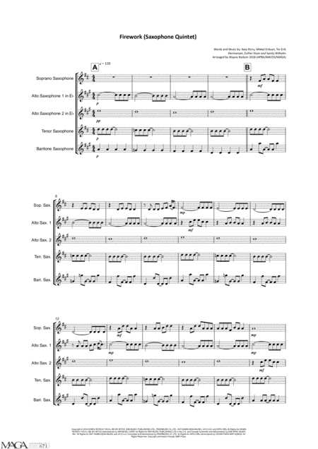 Firework For Saxophone Quintet Page 2