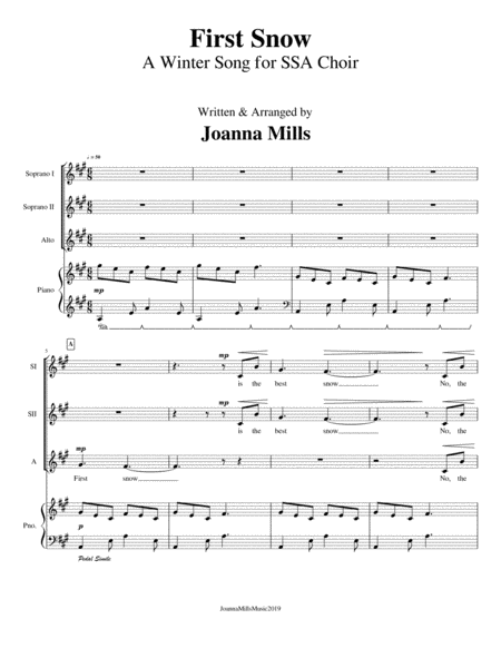 First Snow A Winter Song For Ssa Choir Page 2