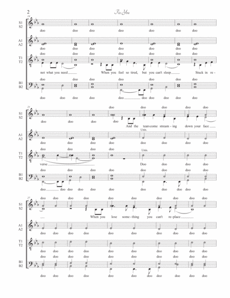 Fix You By Coldplay For Ssaattbb A Cappella Octet Page 2