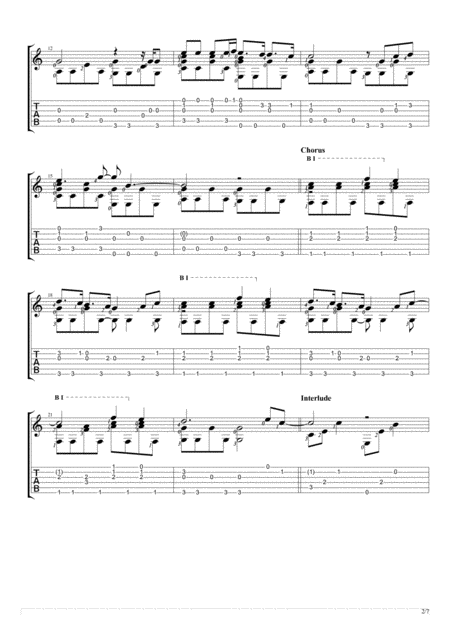 Fix You Fingerstyle Guitar Solo Page 2