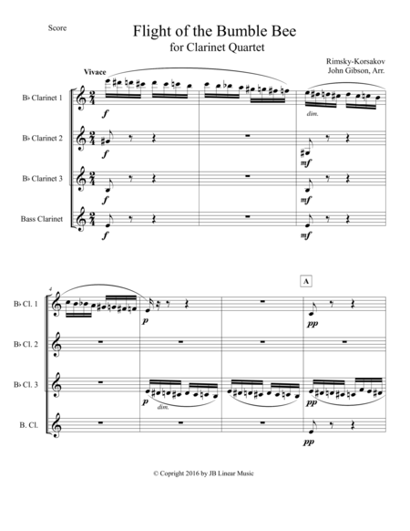 Flight Of The Bumble Bee For Clarinet Quartet Page 2