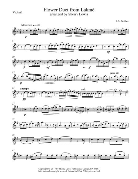 Flower Duet From Lakm String Trio For String Trio Page 2