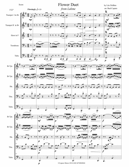 Flower Duet From Lakme For Brass Quintet Page 2