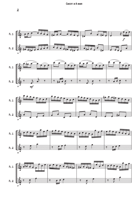 Flute Duet Bach Violin Concerto A Minor 1st Movement Page 2