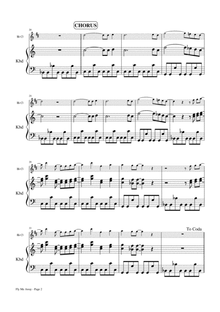 Fly Me Away Bb Clarinet And Keyboard Page 2