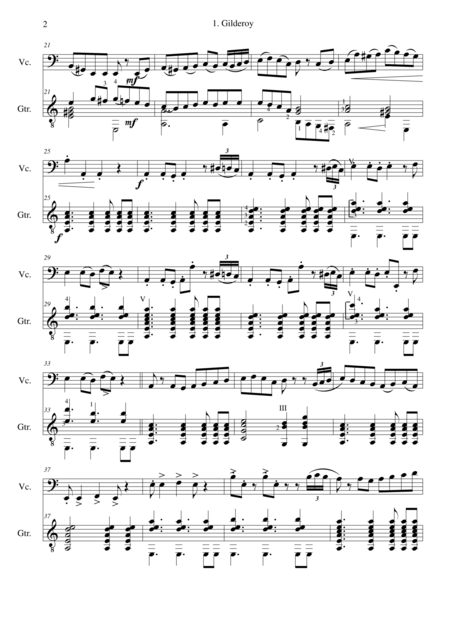 Folk Song Snapshots For Cello And Guitar Page 2