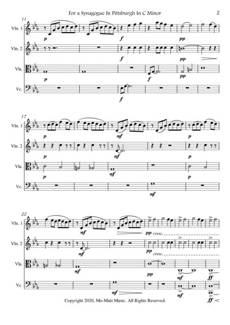 For A Synagogue In Pittsburgh In C Minor For String Quartet Page 2