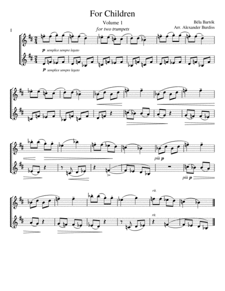 For Children Book 1 Trumpet Duet Page 2