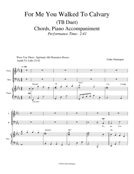 For Me You Walked To Calvary Tb Duet Chords Piano Accompaniment Page 2