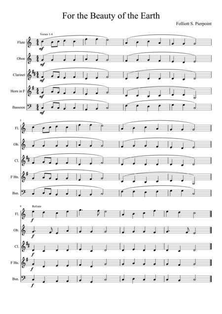 For The Beauty Of The Earth Woodwind Quintet Page 2