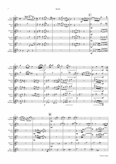 Forever Mine Ballad Jazz Saxophone Quintet Page 2