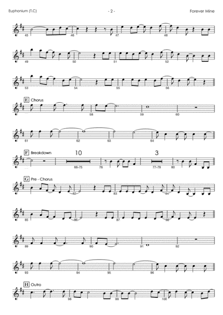 Forever Mine From Teen Titans Go Euphonium Treble Clef Play Along Page 2