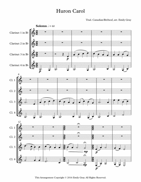 Four Christmas Carols For Four Clarinets Page 2