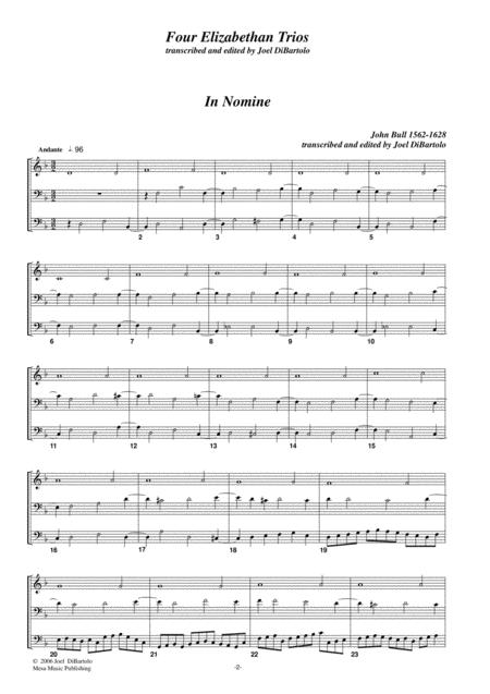 Four Elizabethan Trios Transcribed And Edited By Joel Dibarto Page 2