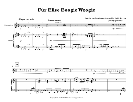 Fr Elise Boogie Woogie For Harmonica Piano Page 2