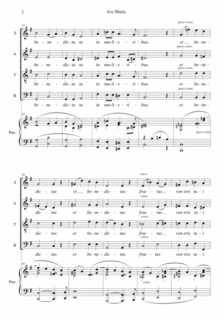 Franck Ave Maria Arranged For Satb Choir And Piano Or Organ Page 2