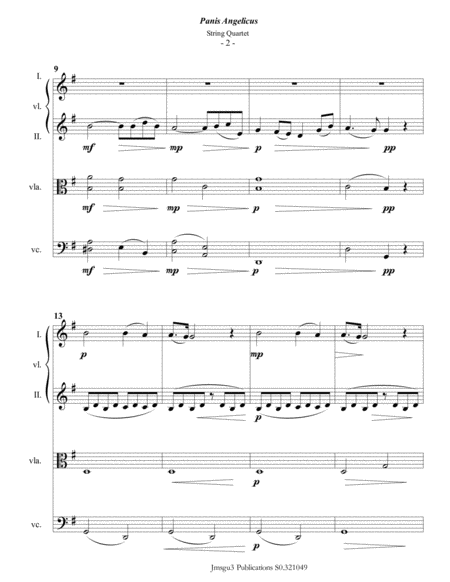 Franck Panis Angelicus For String Quartet Page 2