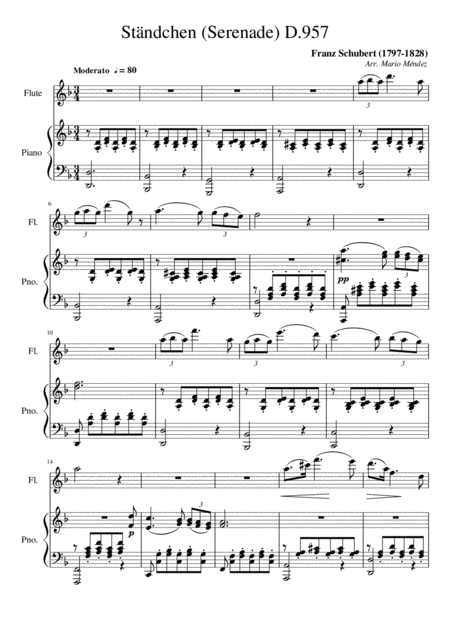 Franz Schubert Stndchen Serenade D 957 For Flute And Piano Page 2