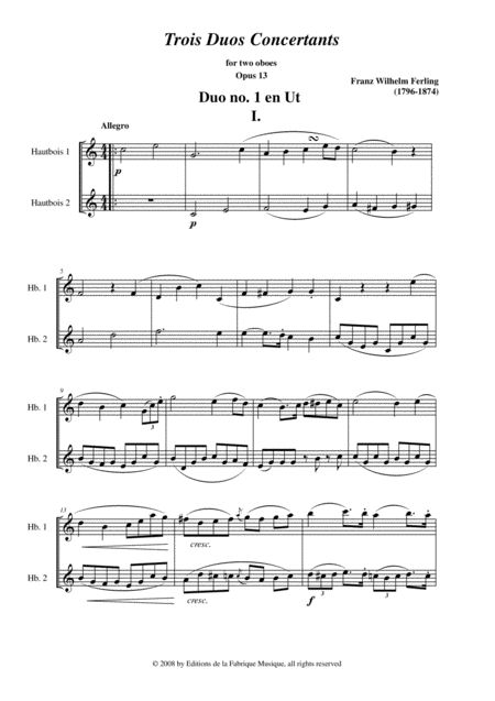 Franz Wilhelm Ferling 3 Duos Concertants For 2 Oboes Op 13 Edited By Paul Wehage Page 2