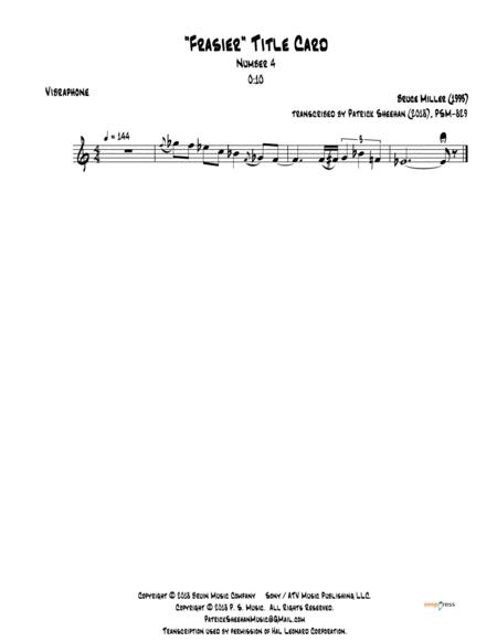Frasier Title Card 4 For Jazz Quintet Full Score Set Of Parts Page 2