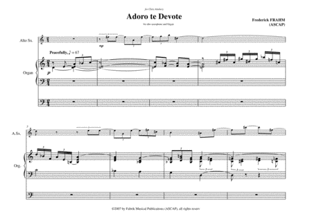Frederick Frahm Adoro Te Devote For Alto Saxophone And Organ Page 2